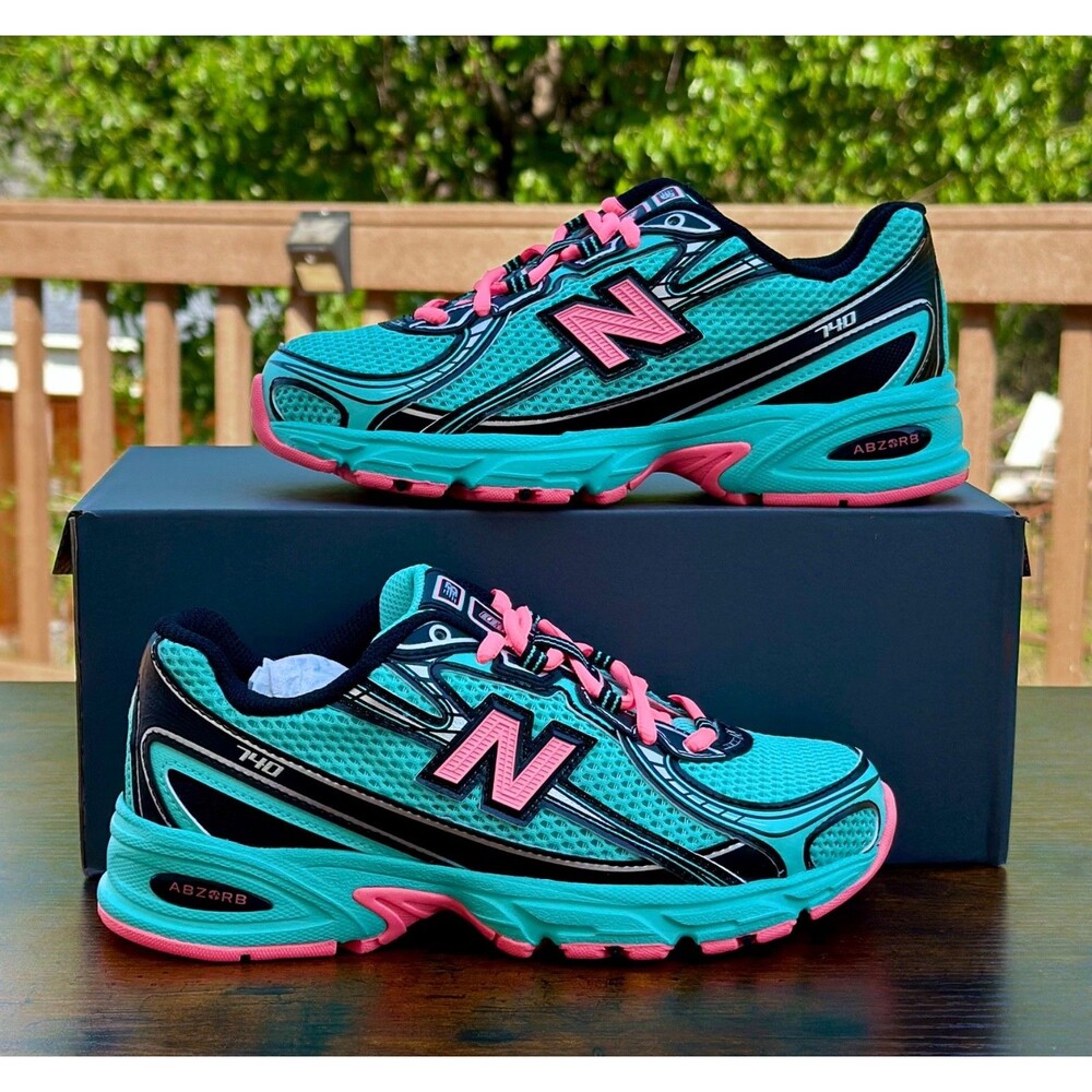 New Balance 740 Cyber Jade U740EG2 Green Pink Running Shoes Men 4.5